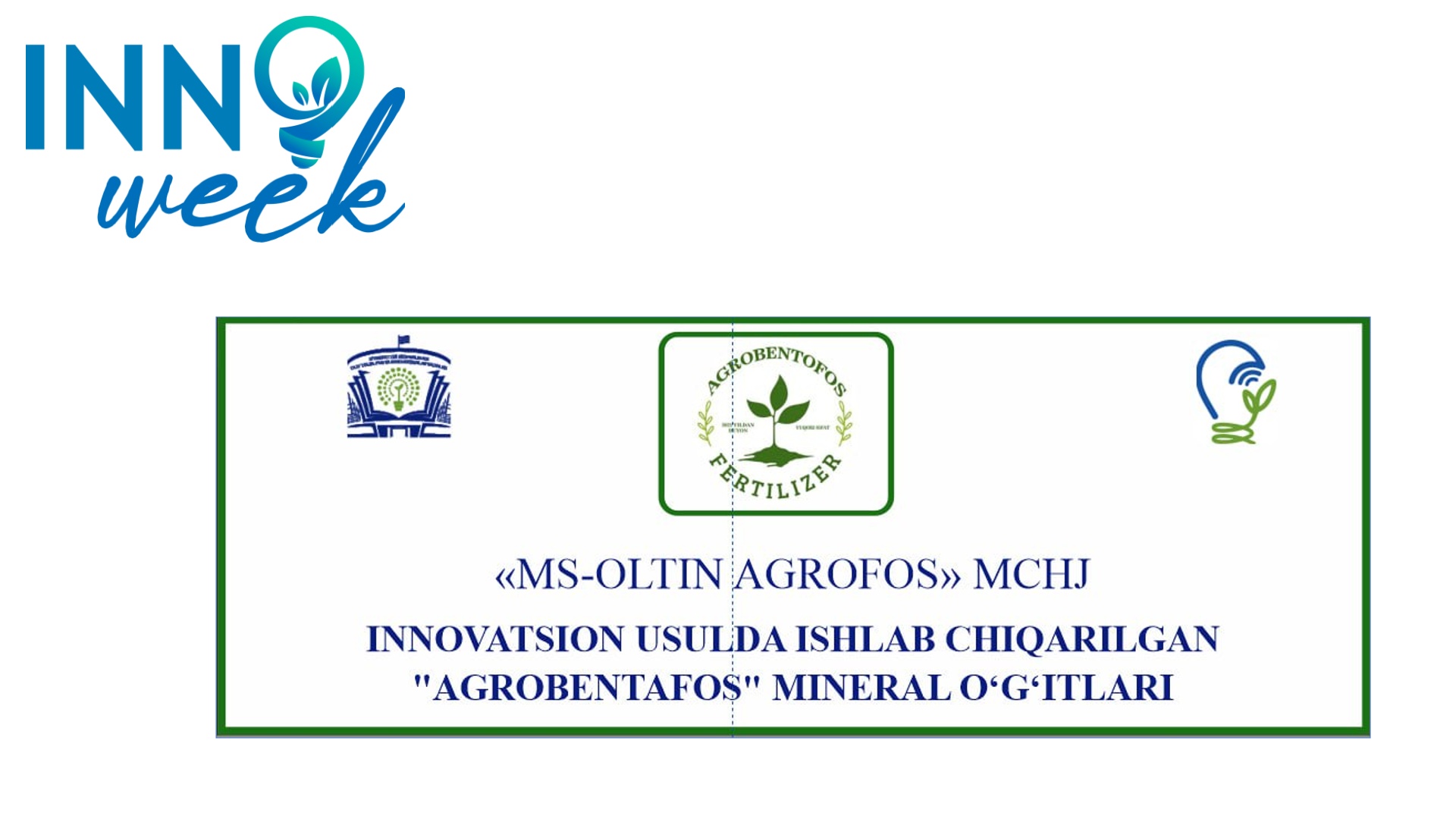 Innovatsion texnologiya qoʻllash orqali ishlab chiqarilgan agrobentafos mahsulotlari